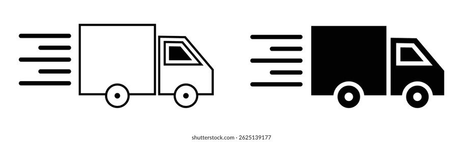 Truck icon set. Simple illustration of truck pickup sign symbol on white background. Trendy flat style or outline truck vector icons for web graphic design. Vector image.