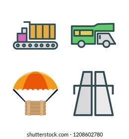 truck icon set. vector set about cargo truck, highway, delivery and trailer icons set.