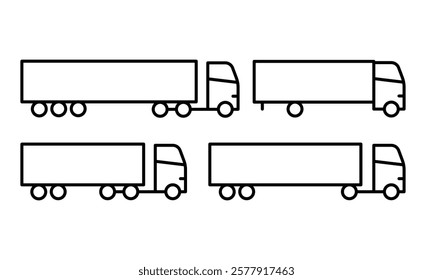 Truck icon set. Vector illustration.