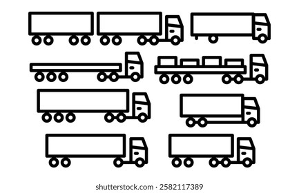 Truck icon set. Vector illustration.