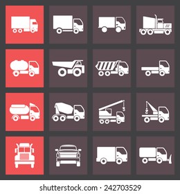 Truck icon set for web