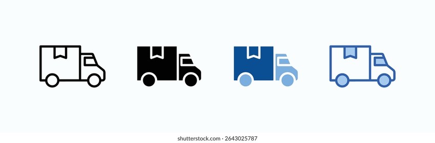 Truck icon sheet multiple style collection isolated vector