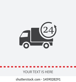 A truck icon. A sign of delivery. A symbol of cargo and delivery.