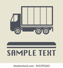 Truck icon or sign, vector illustration