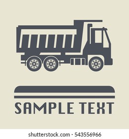 Truck icon or sign, vector illustration