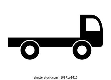 Truck icon silhouette. Vector illustration isolated on white background.