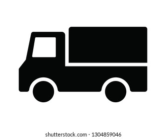 truck icon, simple, black and white 