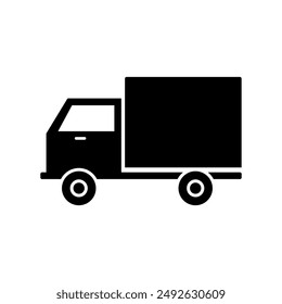 Truck icon. simple flat black vector illustration on white background..eps