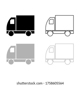 Truck icon, simple flat style color black and gray