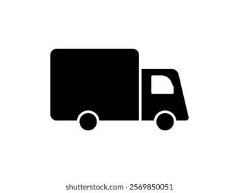 truck icon, simple flat style, vector illustration symbol sign logo template pictogram, isolated on white for mobile app, editable	
