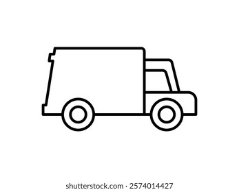 truck icon, simple flat style, illustration, logo sign symbol pictogram template, for ui or ux isolated on white for mobile app, editable	
