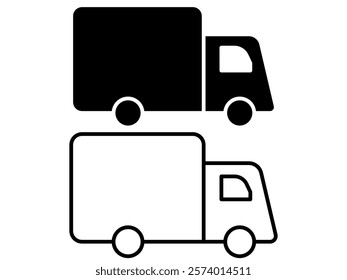 truck icon, simple flat style, vector illustration symbol sign logo template pictogram, isolated on white for mobile app, editable	
