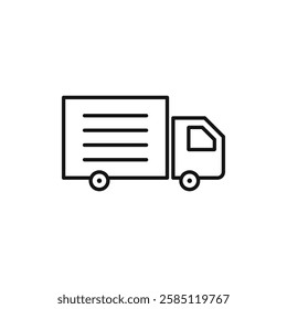 Truck icon. simple thin line vector icon
