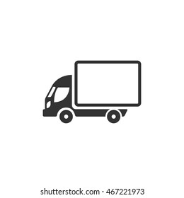 Truck icon in single grey color. Transportation car automobile logistic courier