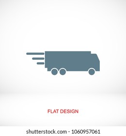 Truck icon, stock vector illustration flat design style