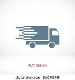 Truck icon, stock vector illustration flat design style