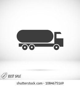 Truck icon, stock vector illustration flat design style