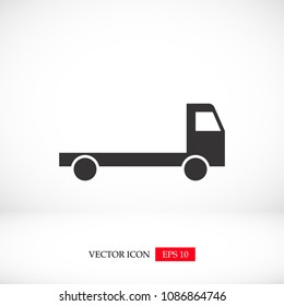 Truck icon, stock vector illustration flat design style