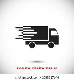 Truck icon, stock vector illustration flat design style
