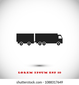 Truck icon, stock vector illustration flat design style