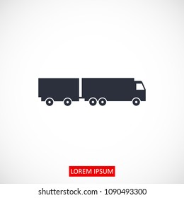 Truck icon, stock vector illustration flat design style