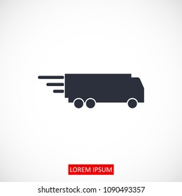 Truck icon, stock vector illustration flat design style