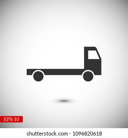 Truck icon, stock vector illustration flat design style