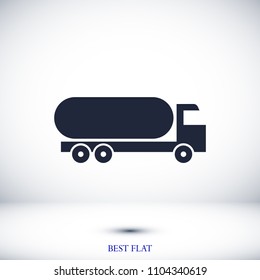 Truck icon, stock vector illustration flat design style