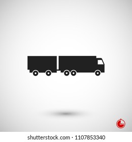 Truck icon, stock vector illustration flat design style