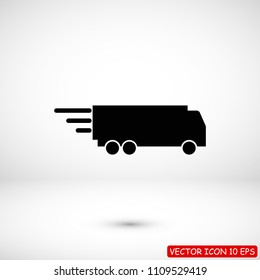 Truck icon, stock vector illustration flat design style