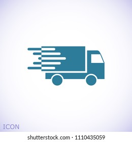 Truck icon, stock vector illustration flat design style
