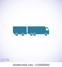 Truck icon, stock vector illustration flat design style