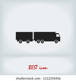 Truck icon, stock vector illustration flat design style