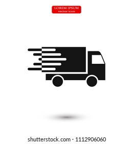Truck icon, stock vector illustration flat design style