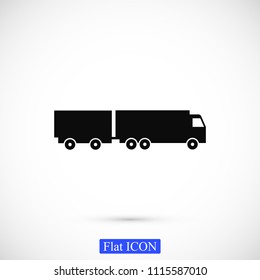 Truck icon, stock vector illustration flat design style