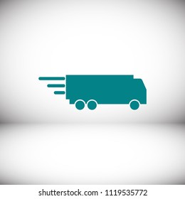 Truck icon, stock vector illustration flat design style