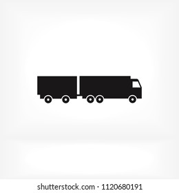 Truck icon, stock vector illustration flat design style