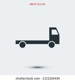 Truck icon, stock vector illustration flat design style