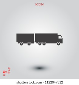 Truck icon, stock vector illustration flat design style