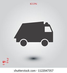 Truck icon, stock vector illustration flat design style