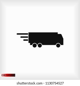 Truck icon, stock vector illustration flat design style