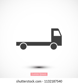 Truck icon, stock vector illustration flat design style