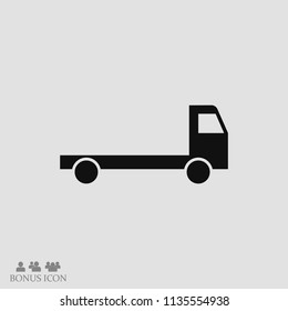 Truck icon, stock vector illustration flat design style