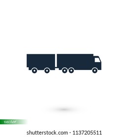 Truck icon, stock vector illustration flat design style