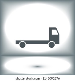 Truck icon, stock vector illustration flat design style