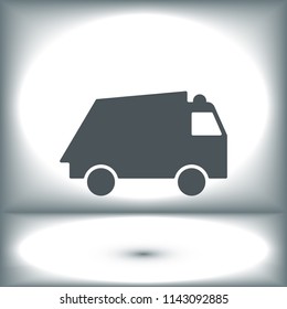 Truck icon, stock vector illustration flat design style
