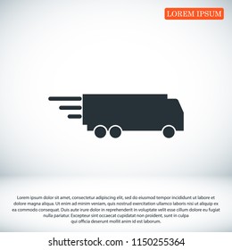Truck icon, stock vector illustration flat design style