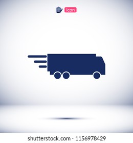 Truck icon, stock vector illustration flat design style