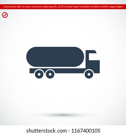 Truck icon, stock vector illustration flat design style