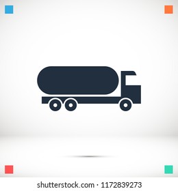 Truck icon, stock vector illustration flat design style